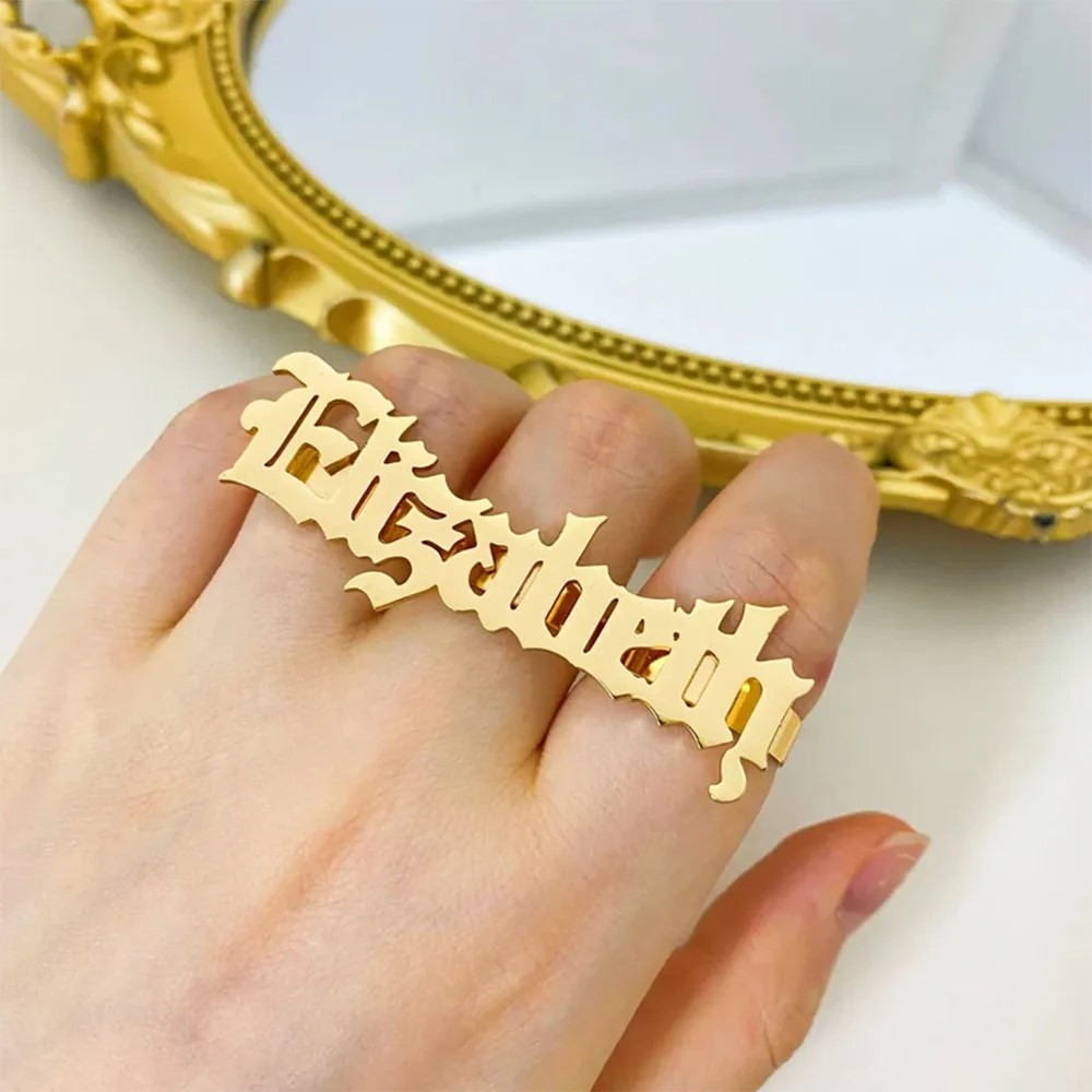 Custom Name Ring Women Knuckle - Initial Ring Custom recension och pris