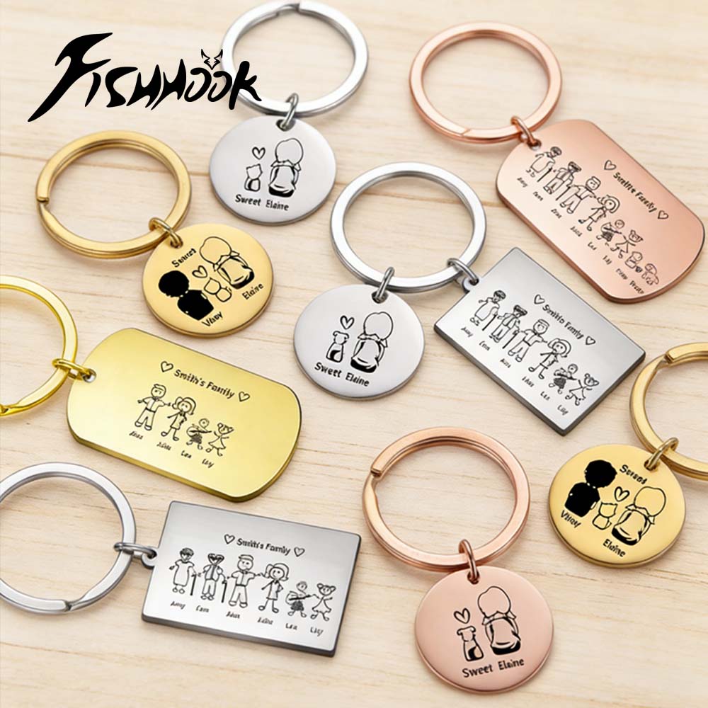 Family Personalized Keychain C - Initial Ring Custom recension och pris